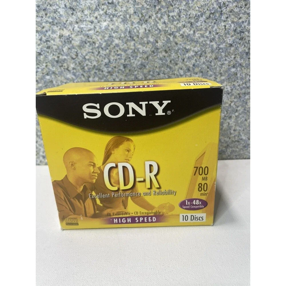 SONY CD-R, 10 Pack w Slim Jewel Cases, 70 MB, 80 Min, Recordable , High Speed